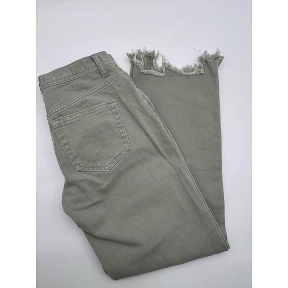 We The Free Denim - We The Free‎ Jeans Womens 25 Green Denim Mid Rise Pockets Raw Hem Fringes